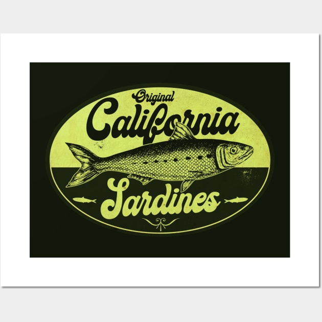 Green California Sardines Wall Art by CTShirts